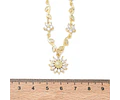 Collar de Girasol con circones | Baño de oro 18k