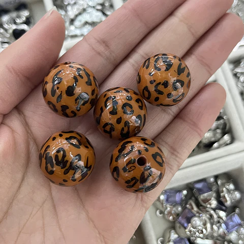 Pelotas Animal Print Acrilico | 19.5mm
