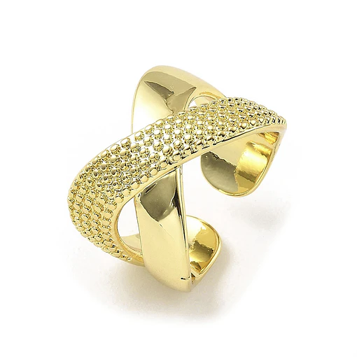 Anillo Ajustable Cruzado | Baño de oro 18k
