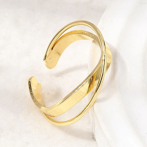 Anillo Ajustable Cruzado | Baño de oro 18k