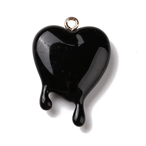 Colgante Corazón Resina | Negro