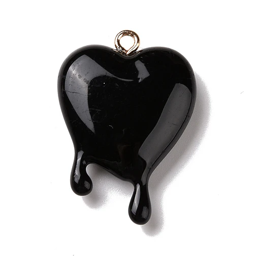 Colgante Corazón Resina | Negro