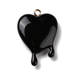  Colgante Corazón Resina | Negro
