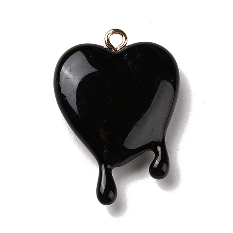 Colgante Corazón Resina | Negro