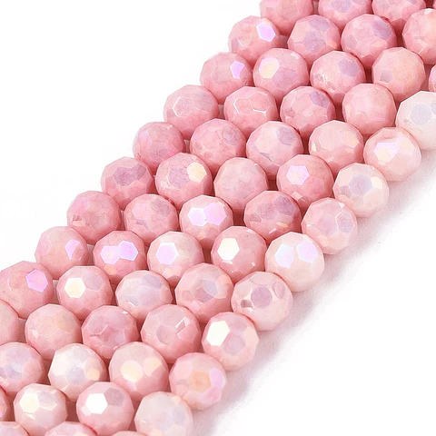 Cristal Redondo Facetado | Rosa 4mm