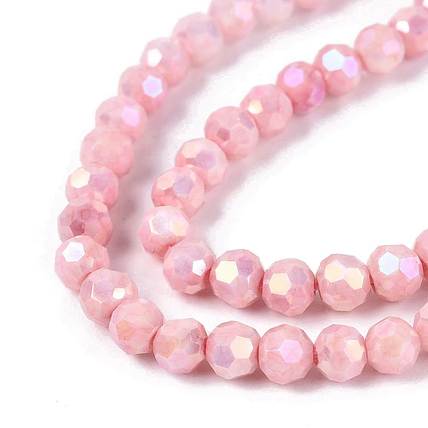 Cristal Redondo Facetado | Rosa 4mm