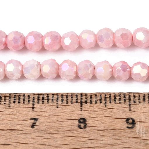 Cristal Redondo Facetado | Rosa 4mm