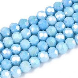  Cristal Redondo Facetado | Azul Cielo