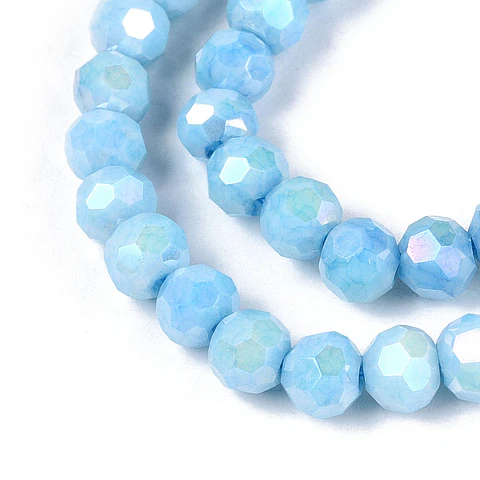 Cristal Redondo Facetado | Azul Cielo