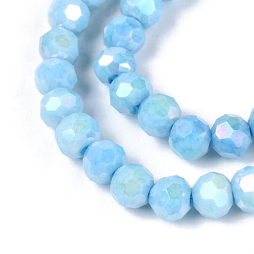 Cristal Redondo Facetado | Azul Cielo