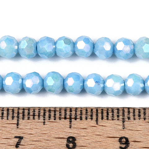 Cristal Redondo Facetado | Azul Cielo