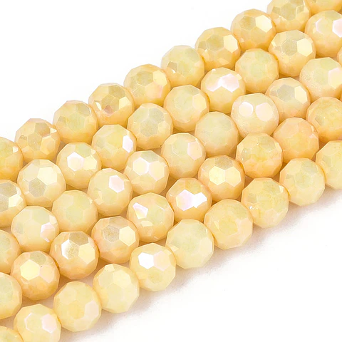 Cristal Redondo Facetado | Amarillo Champagne
