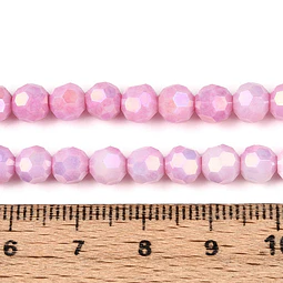  Cristal Redondo Facetado | Rosa Perla 4mm