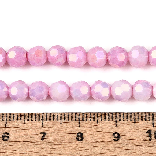 Cristal Redondo Facetado | Rosa Perla 4mm
