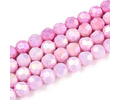 Cristal Redondo Facetado | Rosa Perla 4mm