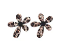 Colgante de Flor de Resina Con Estampado de Leopardo Opaco 