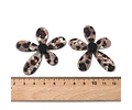 Colgante de Flor de Resina Con Estampado de Leopardo Opaco 