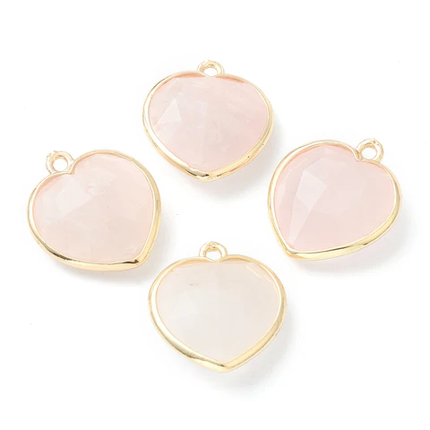 Colgante Corazón Facetado | Cuarzo Rosa
