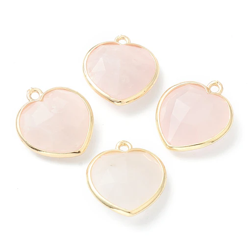 Colgante Corazón Facetado | Cuarzo Rosa