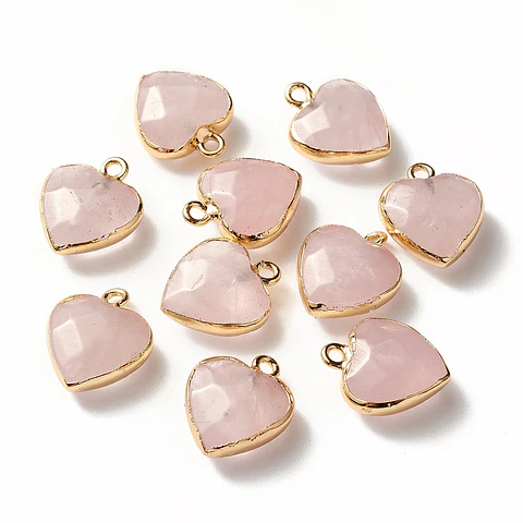 Colgante Corazón Facetado | Cuarzo Rosa