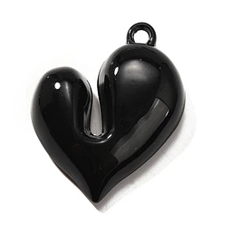  Colgante Corazón Acrílico | Negro