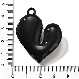  Colgante Corazón Acrílico | Negro