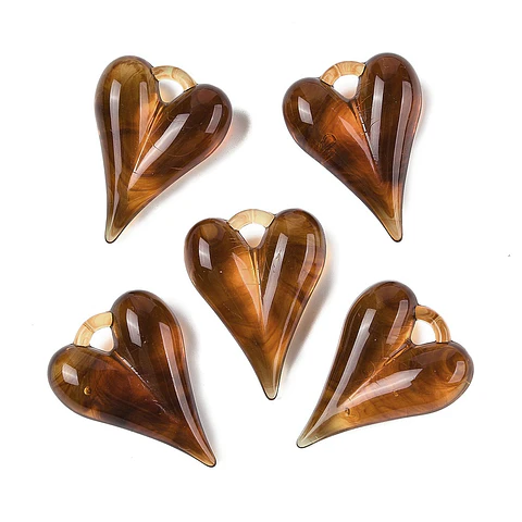 Colgante Corazón Acrílico | Café