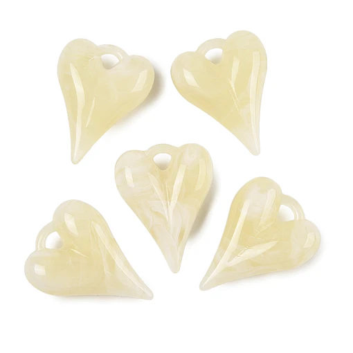 Colgante Corazón Acrilico | Crema