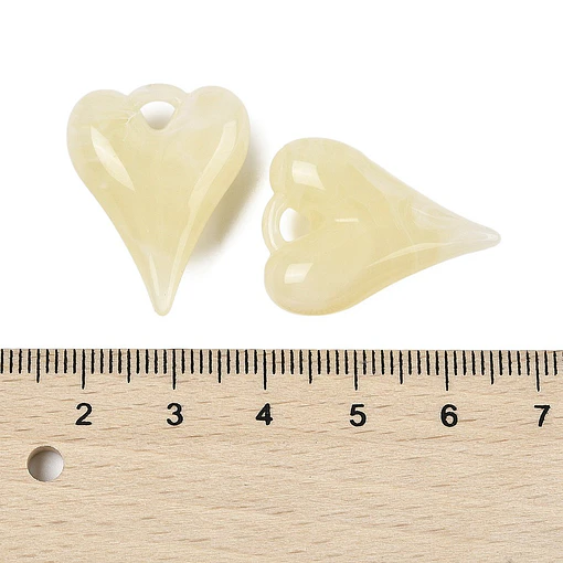 Colgante Corazón Acrilico | Crema
