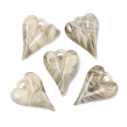  Colgante corazón acrílico | Beige matizado