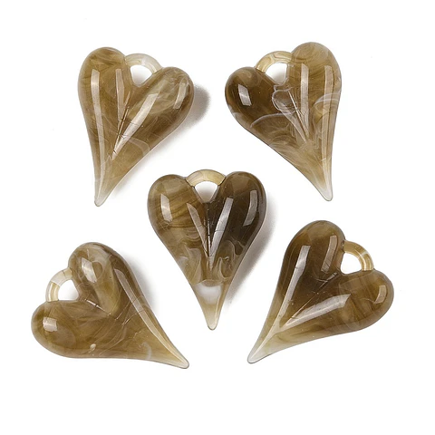 Colgante corazón acrilico | Café tierra