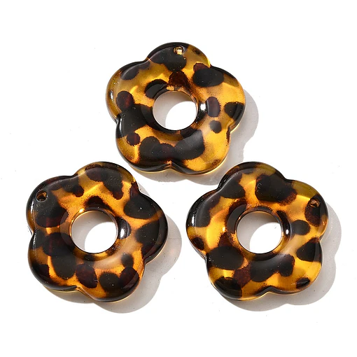 Colgante Flor de Acrílico Animal Print