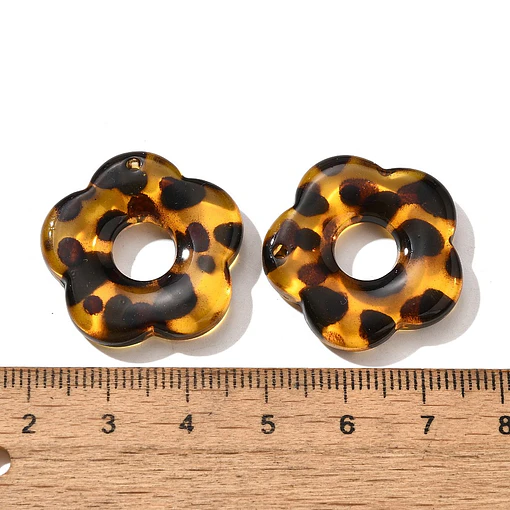 Colgante Flor de Acrílico Animal Print