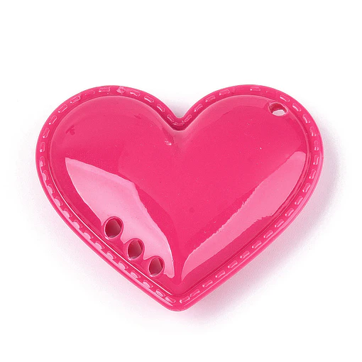 Colgante Corazón Acrilico | Fucsia