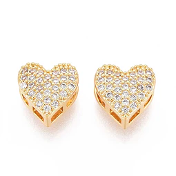  Pasador Corazón Con Circones | Baño de oro 18k