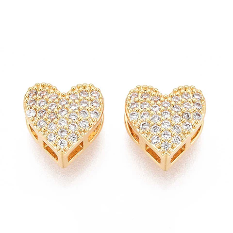 Pasador Corazón Con Circones | Baño de oro 18k