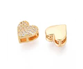 Pasador Corazón Con Circones | Baño de oro 18k