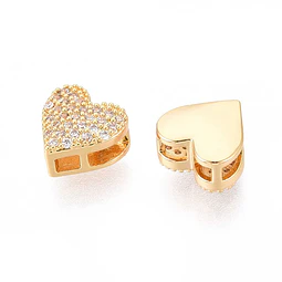  Pasador Corazón Con Circones | Baño de oro 18k