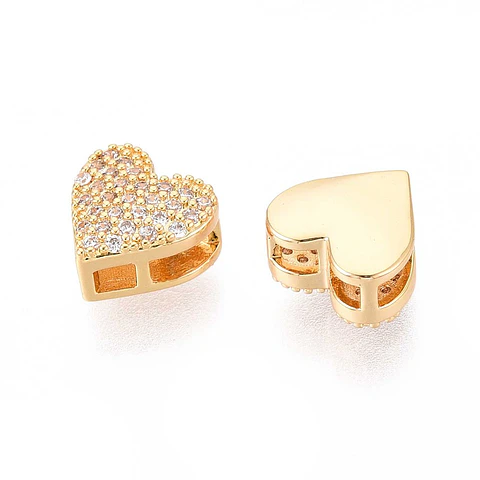 Pasador Corazón Con Circones | Baño de oro 18k