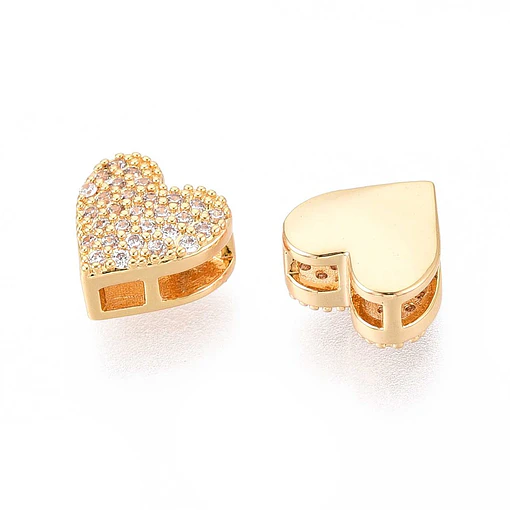Pasador Corazón Con Circones | Baño de oro 18k