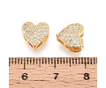 Pasador Corazón Con Circones | Baño de oro 18k