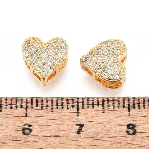 Pasador Corazón Con Circones | Baño de oro 18k