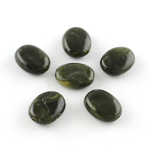 Piedra Imitación Ovalo | Acrílico Verde Olivda