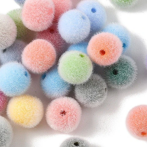 10 Pelotas Acrilicas Flocky 10mm