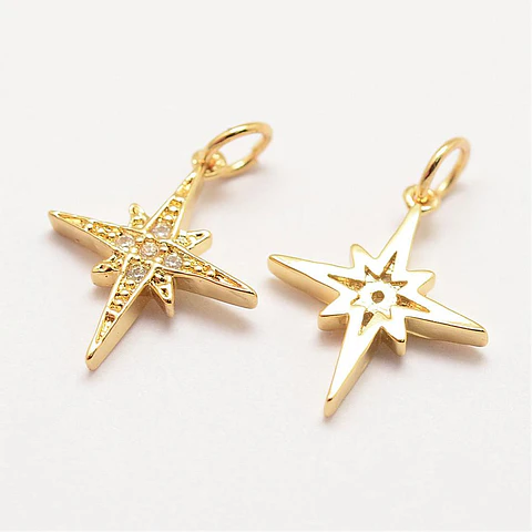 Colgante de Estrella con circones | Baño de oro 18k