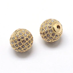  Separador Redondo Circonita Cubica Micro Pave 10mm