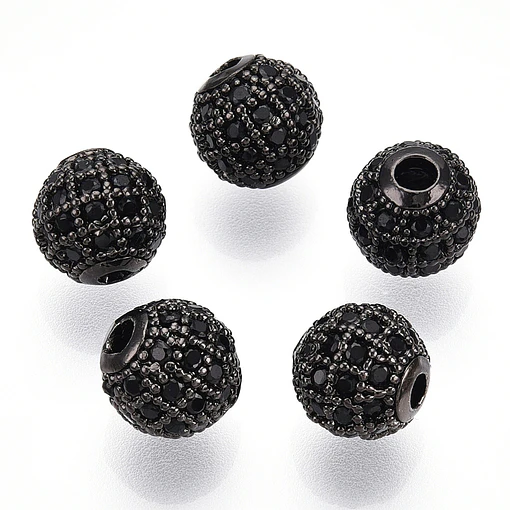 Separador Redondo Circonita Cubica Micro Pave 8mm | Negro