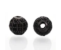 Separador Redondo Circonita Cubica Micro Pave 8mm | Negro
