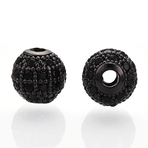 Separador Redondo Circonita Cubica Micro Pave 8mm | Negro