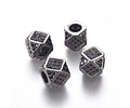 Separador Polígono Circonita Cubica Micro Pave | Negro